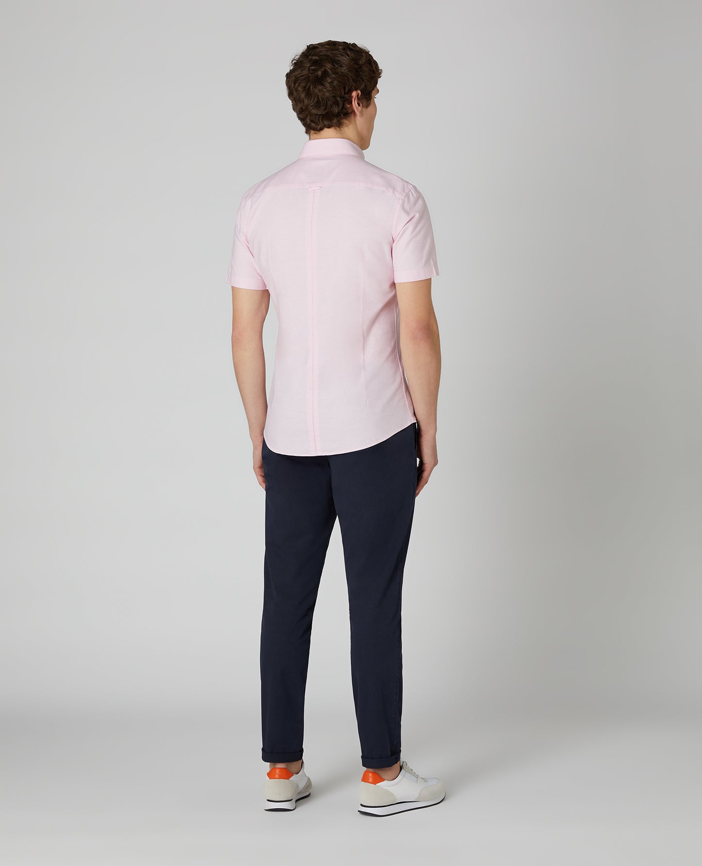 Remus Uomo Light Pink Oxford Short Sleeve Cotton Shirt