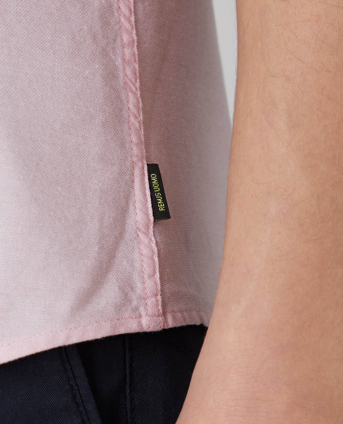 Remus Uomo Light Pink Oxford Short Sleeve Cotton Shirt