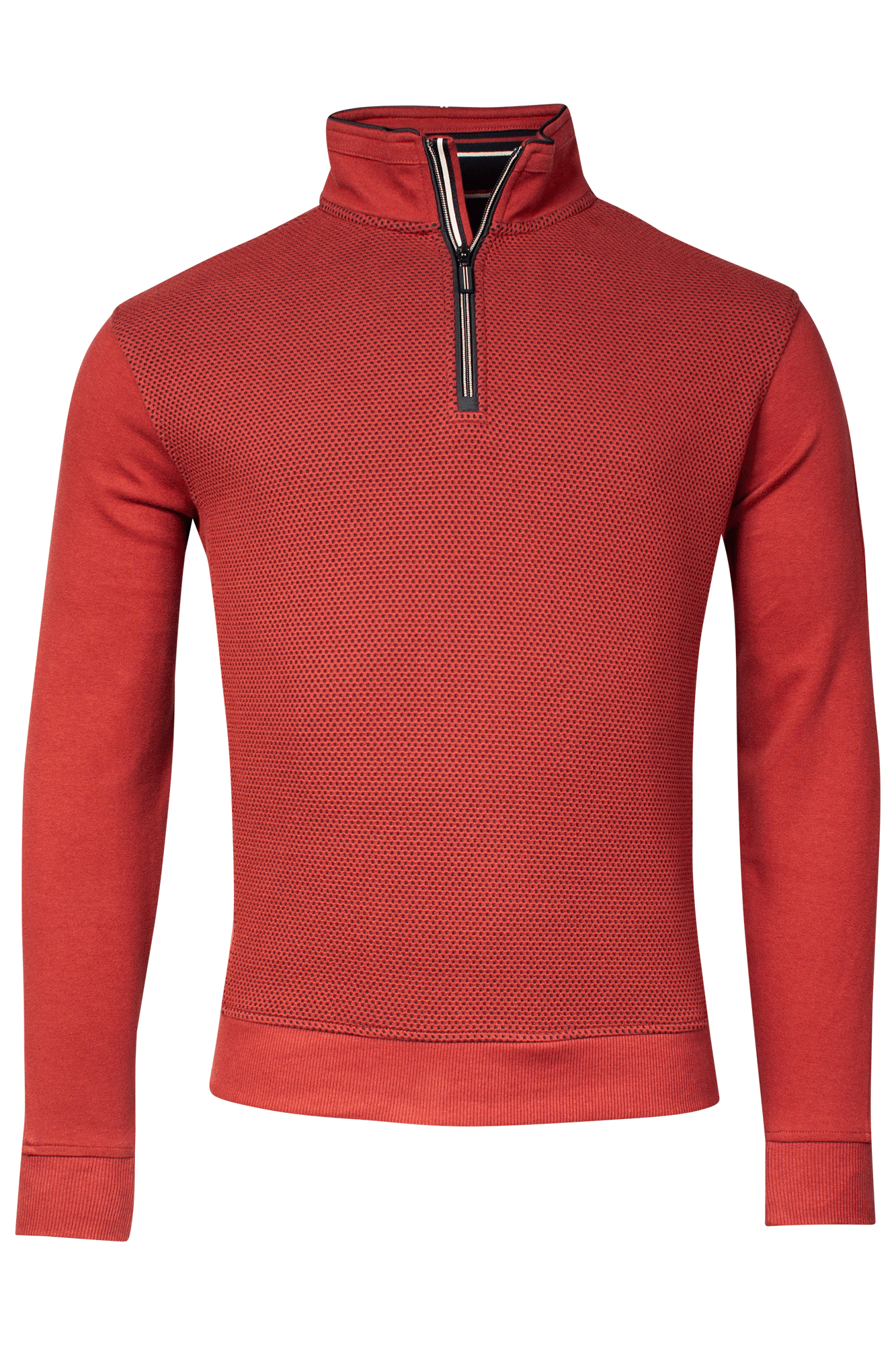 Baileys Stone Brick Red Half Zip Jumper