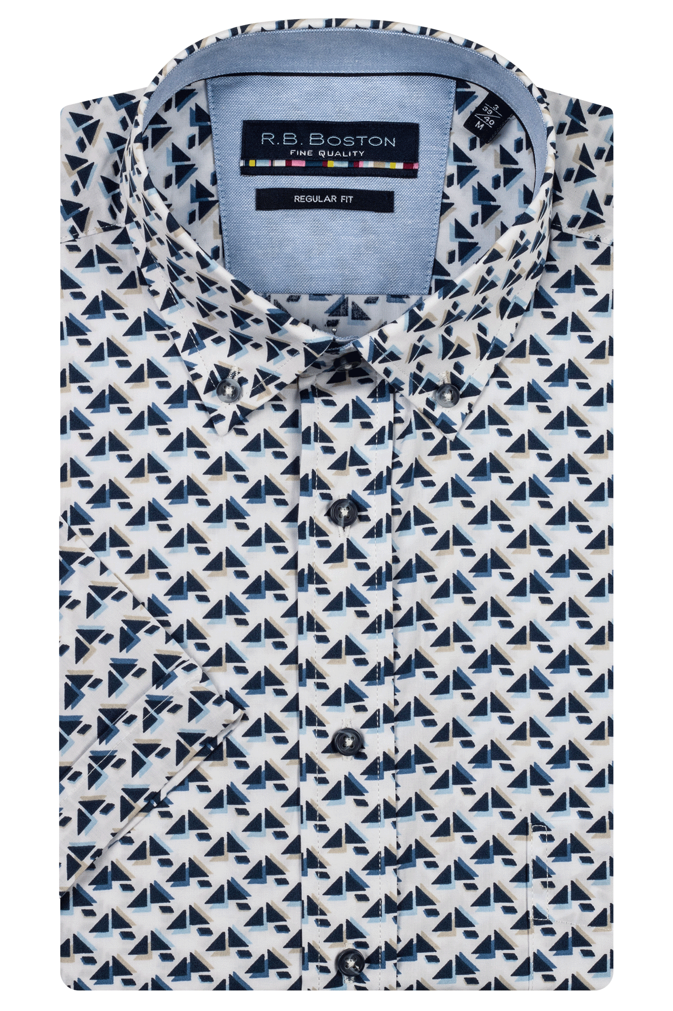 R.B. Boston Geometric Luxury Cotton Shirt