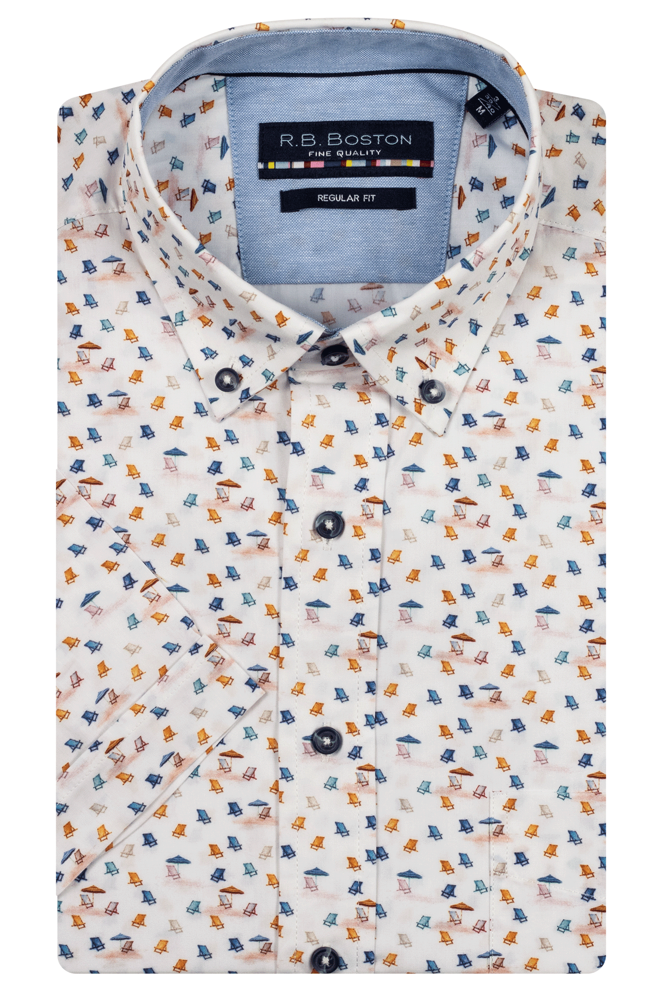 R.B. Boston Multicolour Print Luxury Cotton Shirt