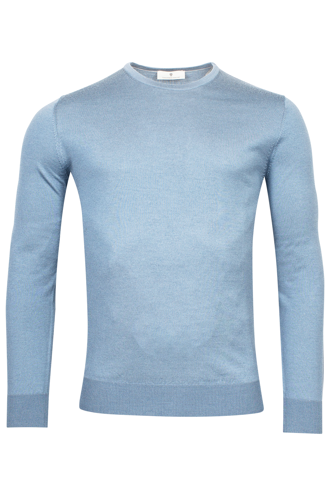 Baileys Light Blue Round Neck Merino Wool Jumper