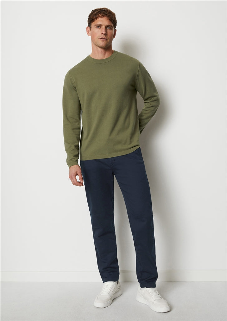 Marc O'Polo Olive Organic Cotton Round-Neck Jumper