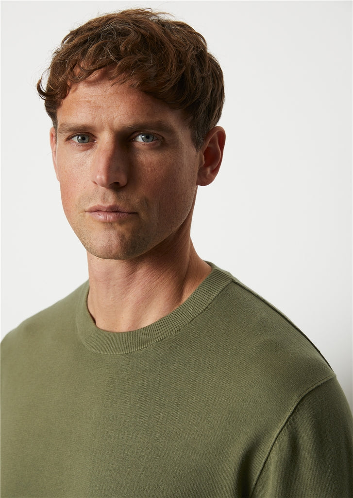 Marc O'Polo Olive Organic Cotton Round-Neck Jumper