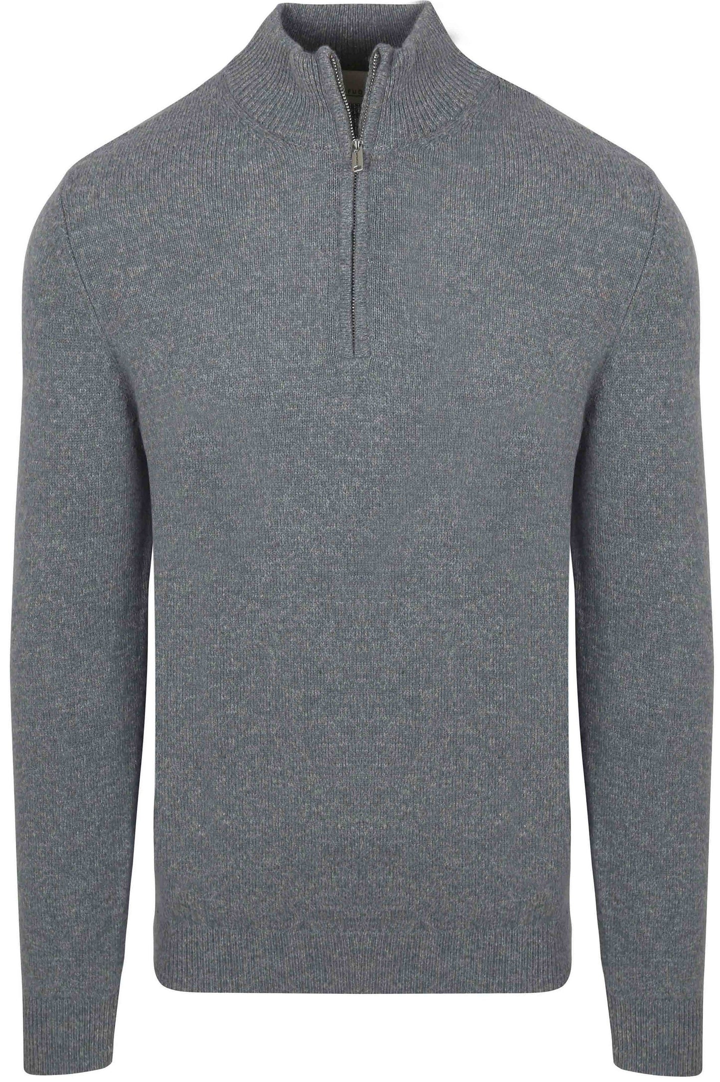 Half Zip Pullover Wool Blend Blue