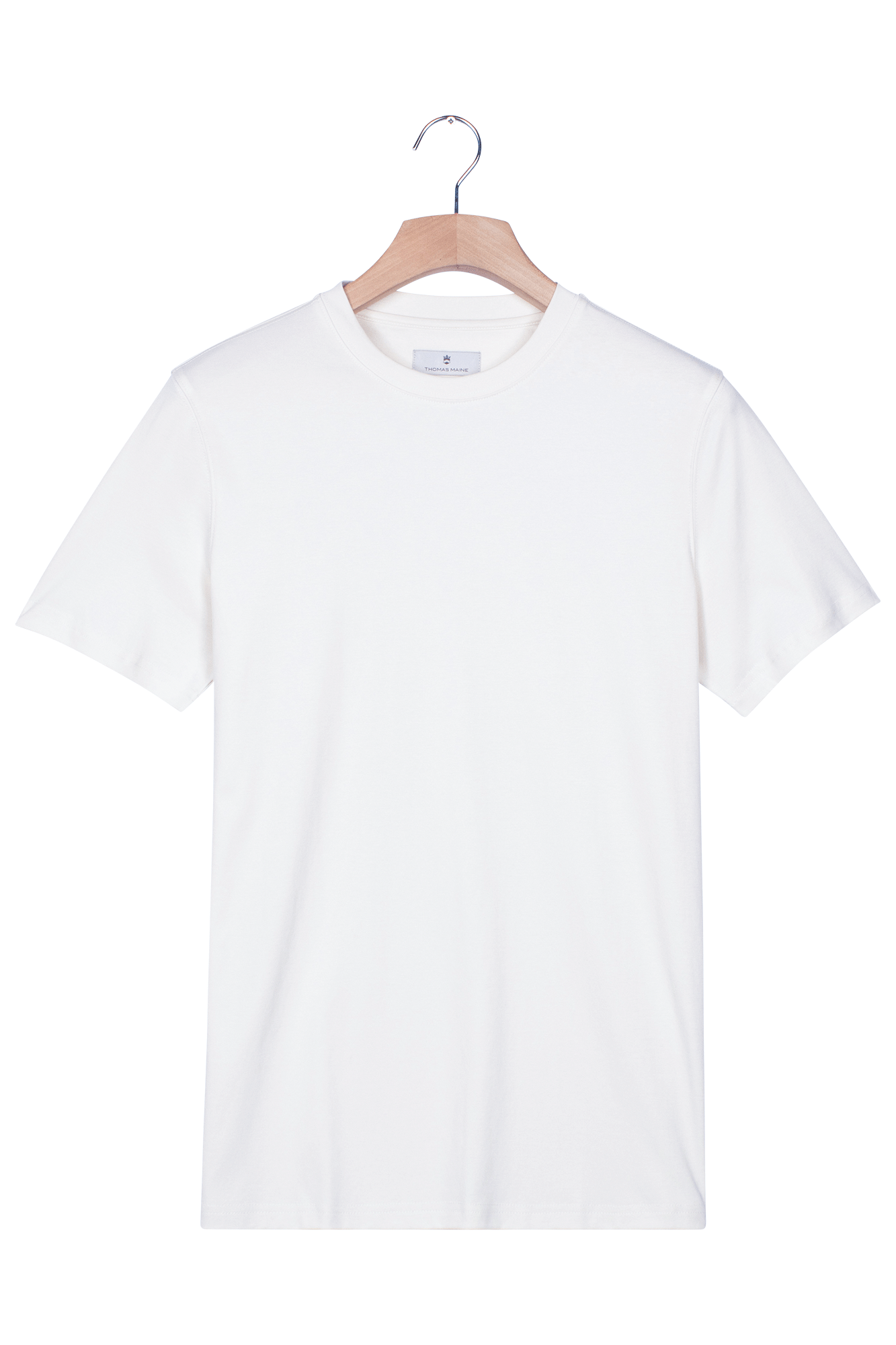 Thomas Maine White Round Neck T-Shirt
