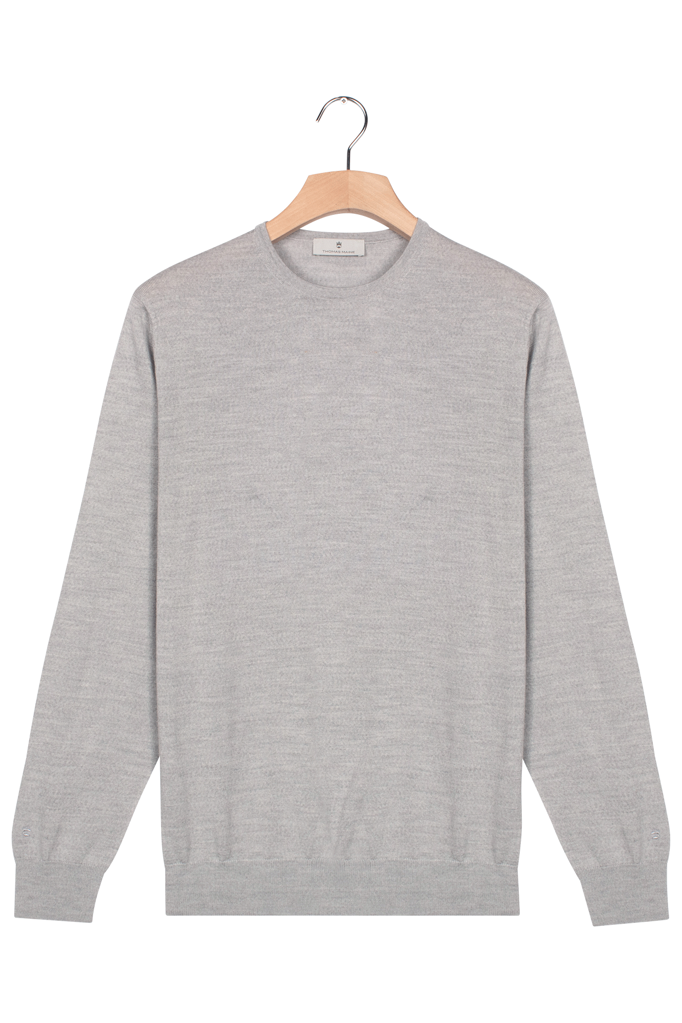 Thomas Maine Grey Merino Wool Jumper