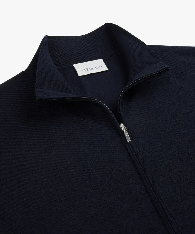 Profuomo Navy Full-Zip Jumper