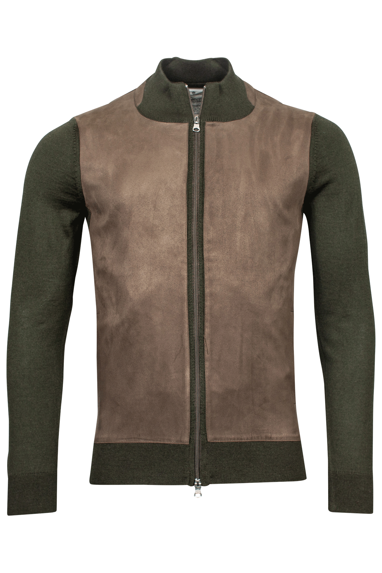 Suede Bomber in Olive