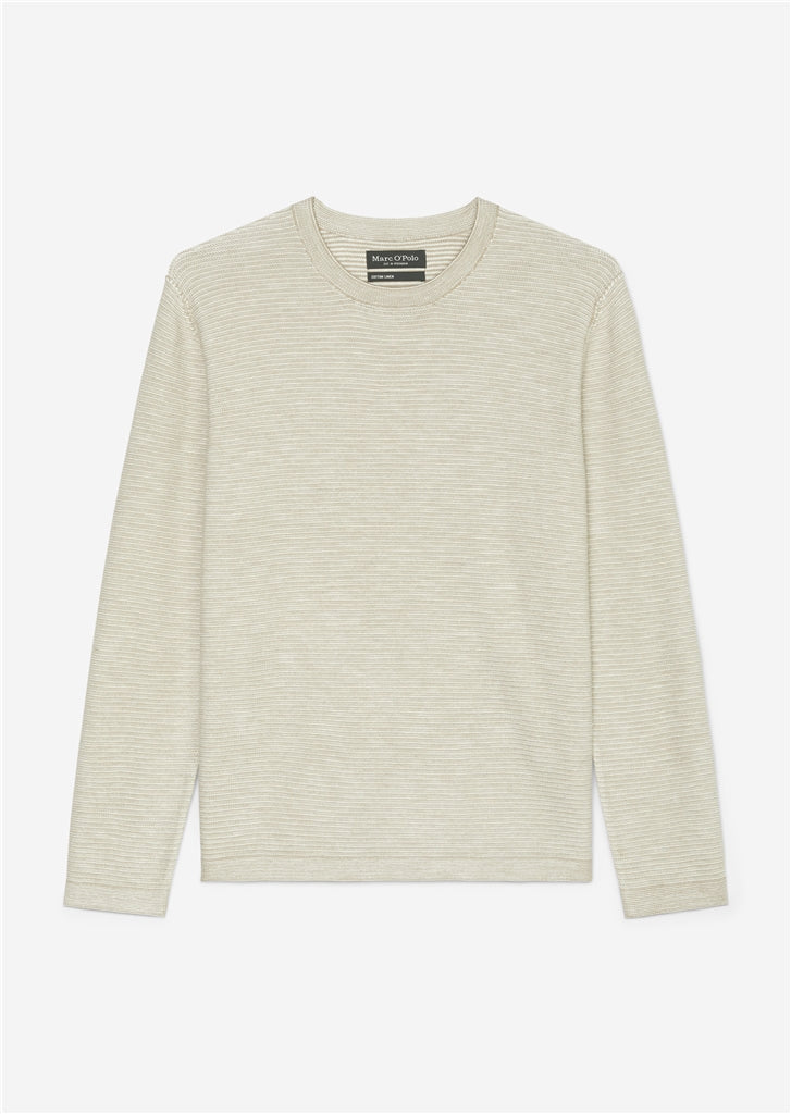 Marc O'Polo White Organic Cotton and Linen Jumper