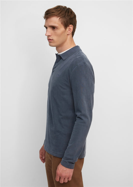 Marc O'Polo Blue Classic Long Sleeve Poloshirt