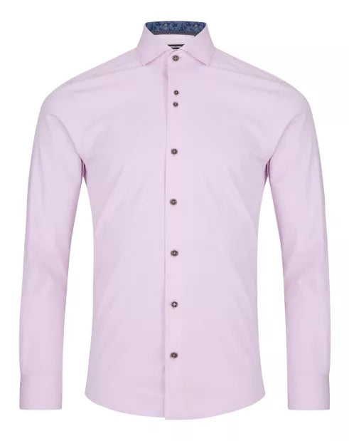 Remus Uomo Light Pink Long Sleeved Semi Formal Shirt