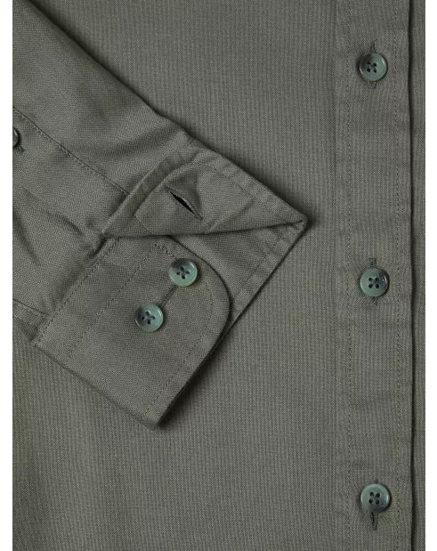 Remus Uomo Khaki Green Long Sleeved Casual Shirt