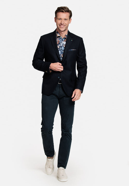 Giordano Dark Navy Wool Robert Blazer