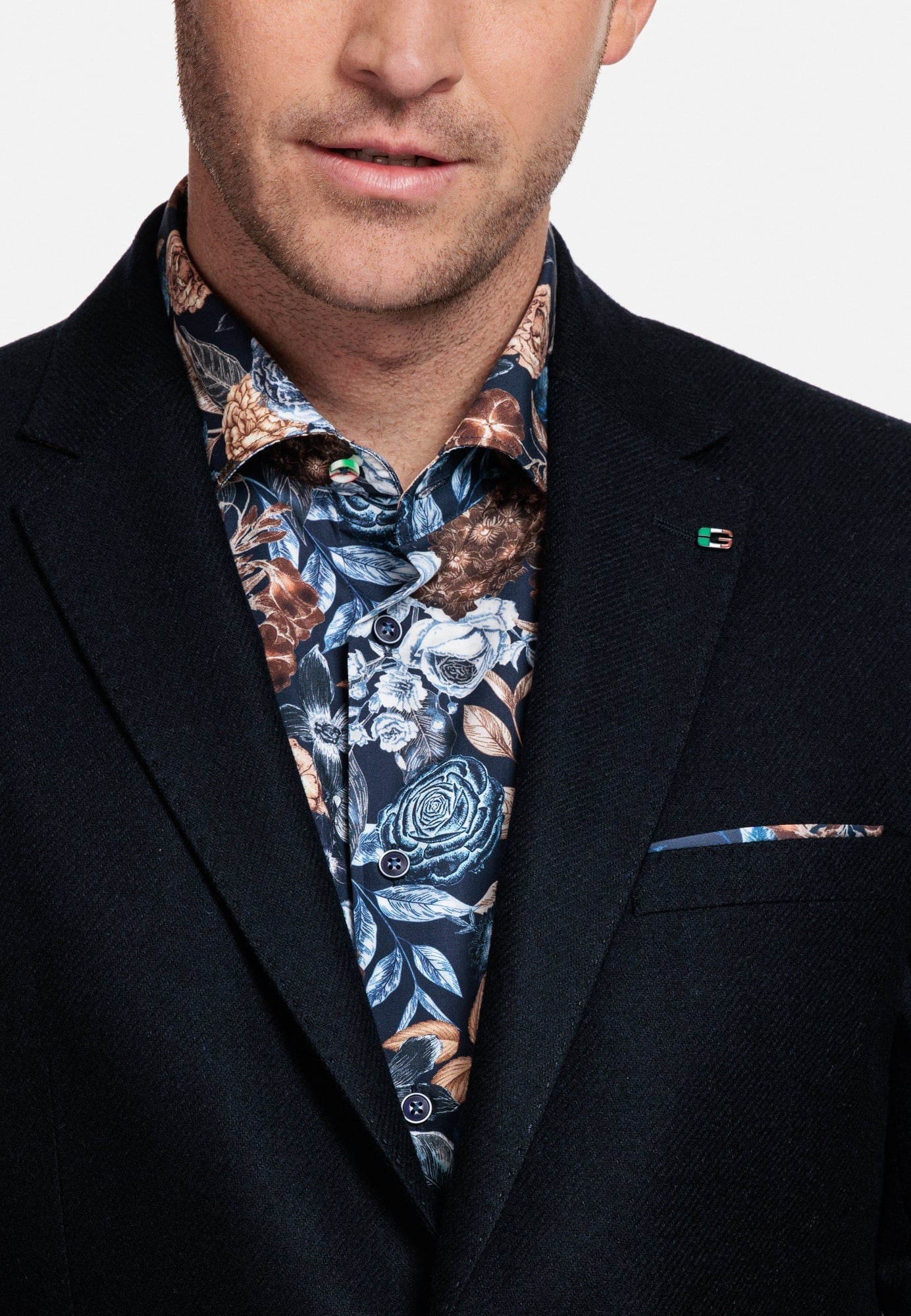 Giordano Dark Navy Wool Robert Blazer