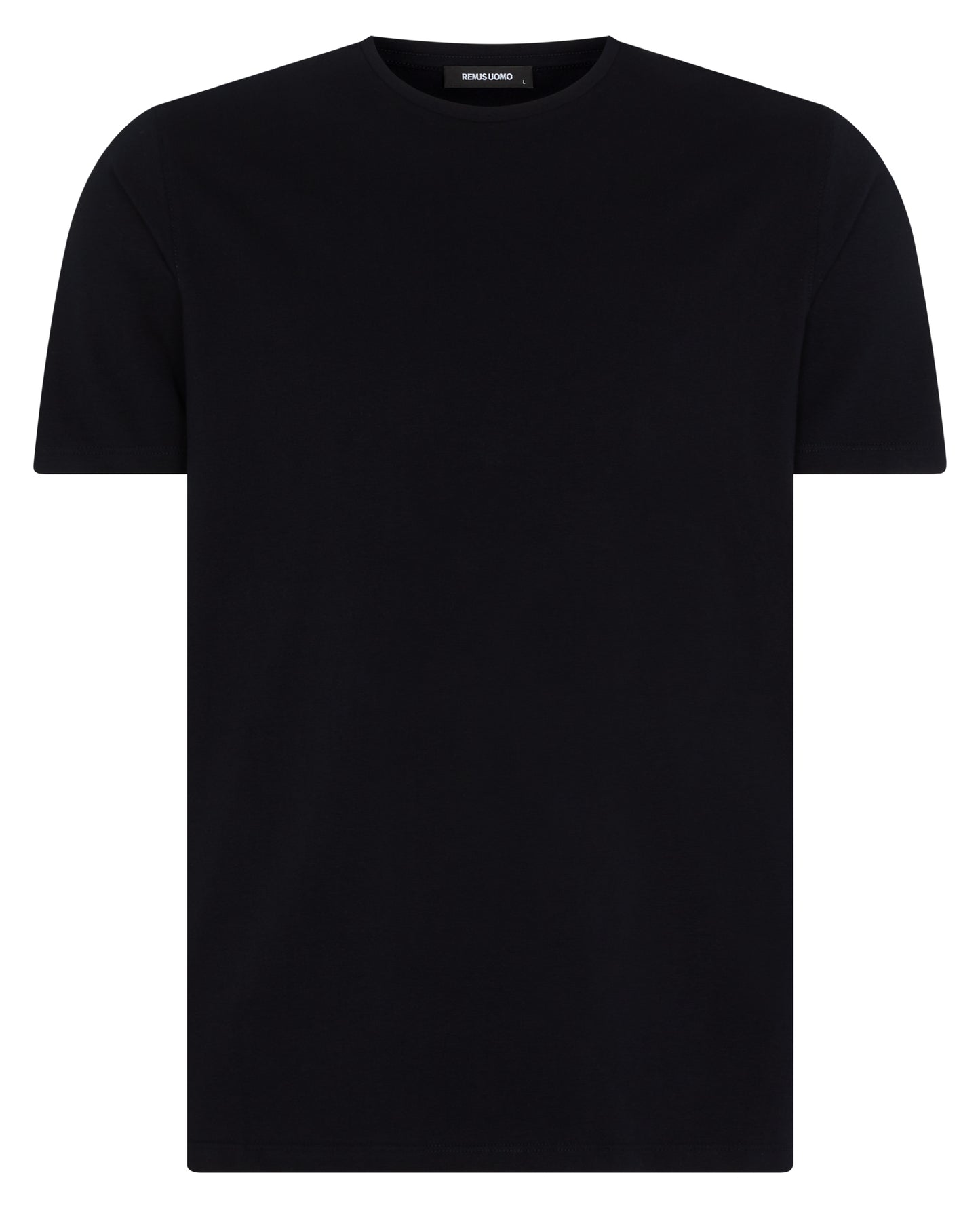 Remus Uomo Tapered Fit Black Cotton T-Shirt