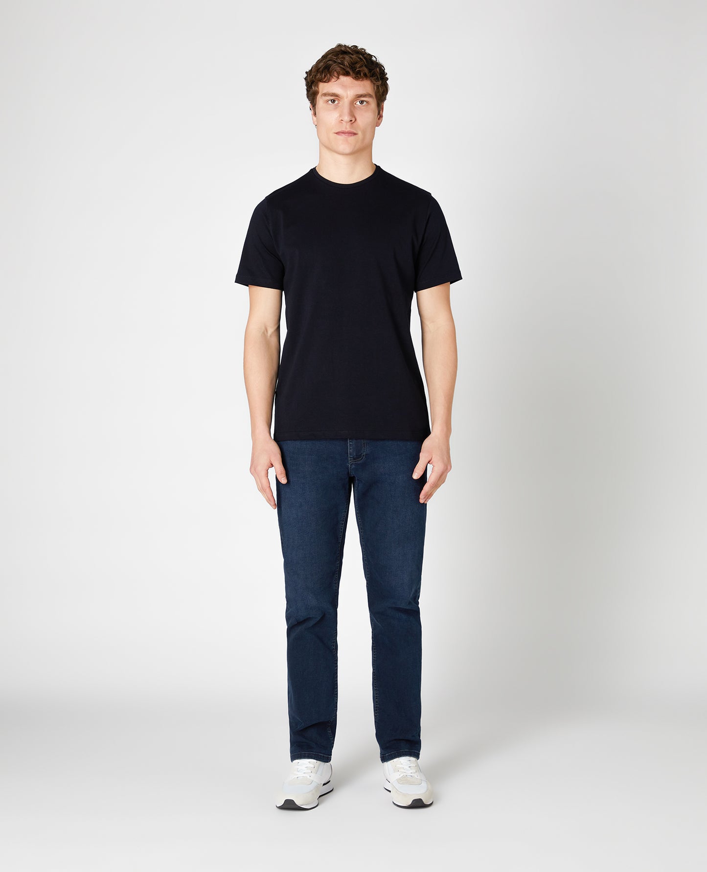 Remus Uomo Tapered Fit Black Cotton T-Shirt