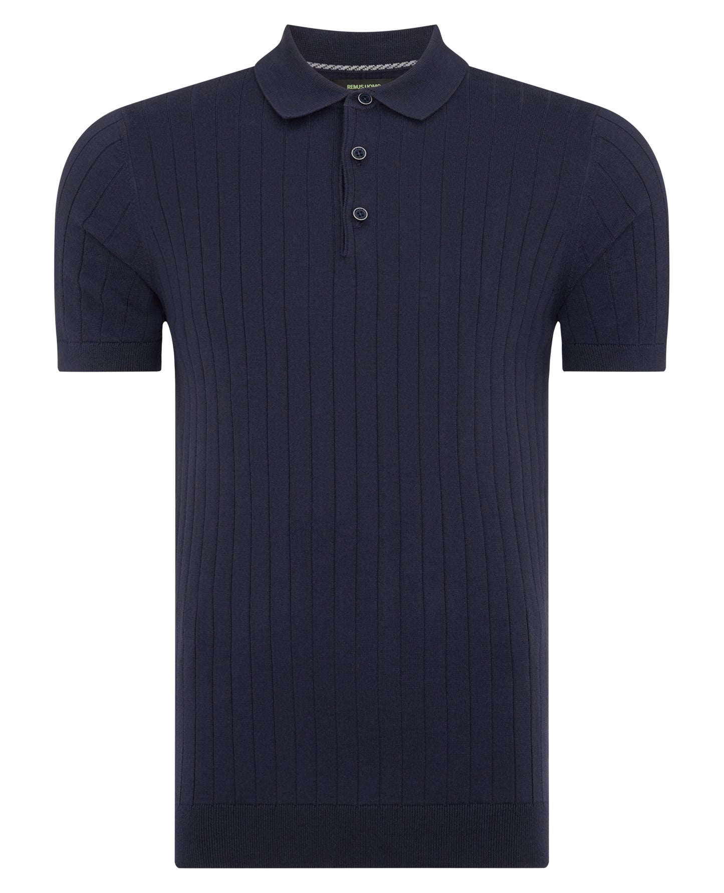 Remus Uomo Navy Knitted Cotton Polo