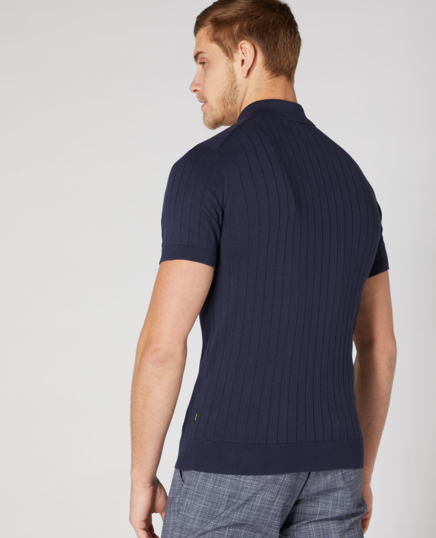 Remus Uomo Navy Knitted Cotton Polo