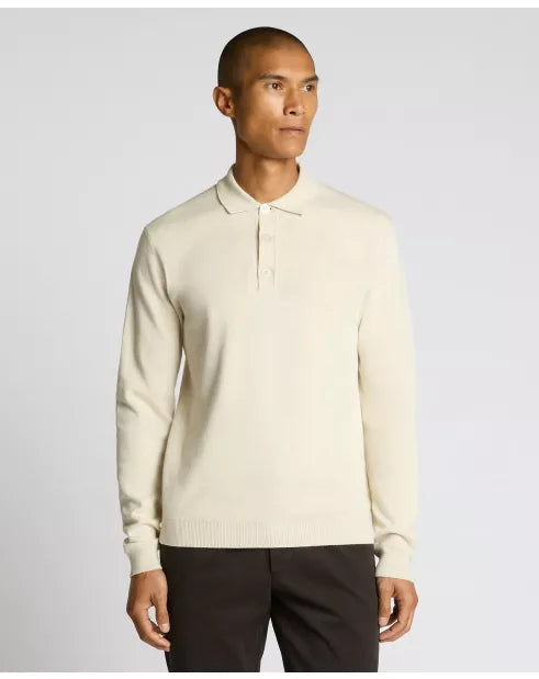 Remus Uomo Stone Cotton 3 Button Jumper