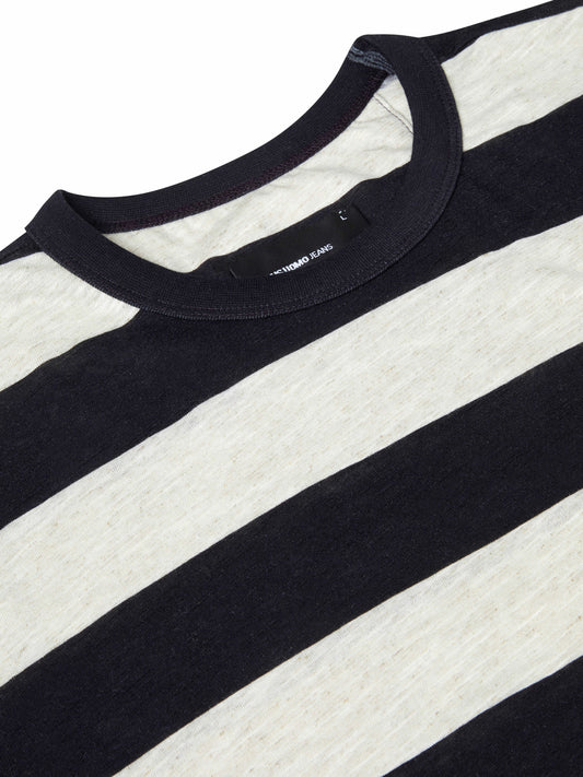 Remus Uomo Relaxed Fit Navy Striped Cotton T-Shirt