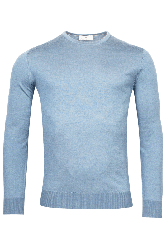 Baileys Light Blue Round Neck Merino Wool Jumper