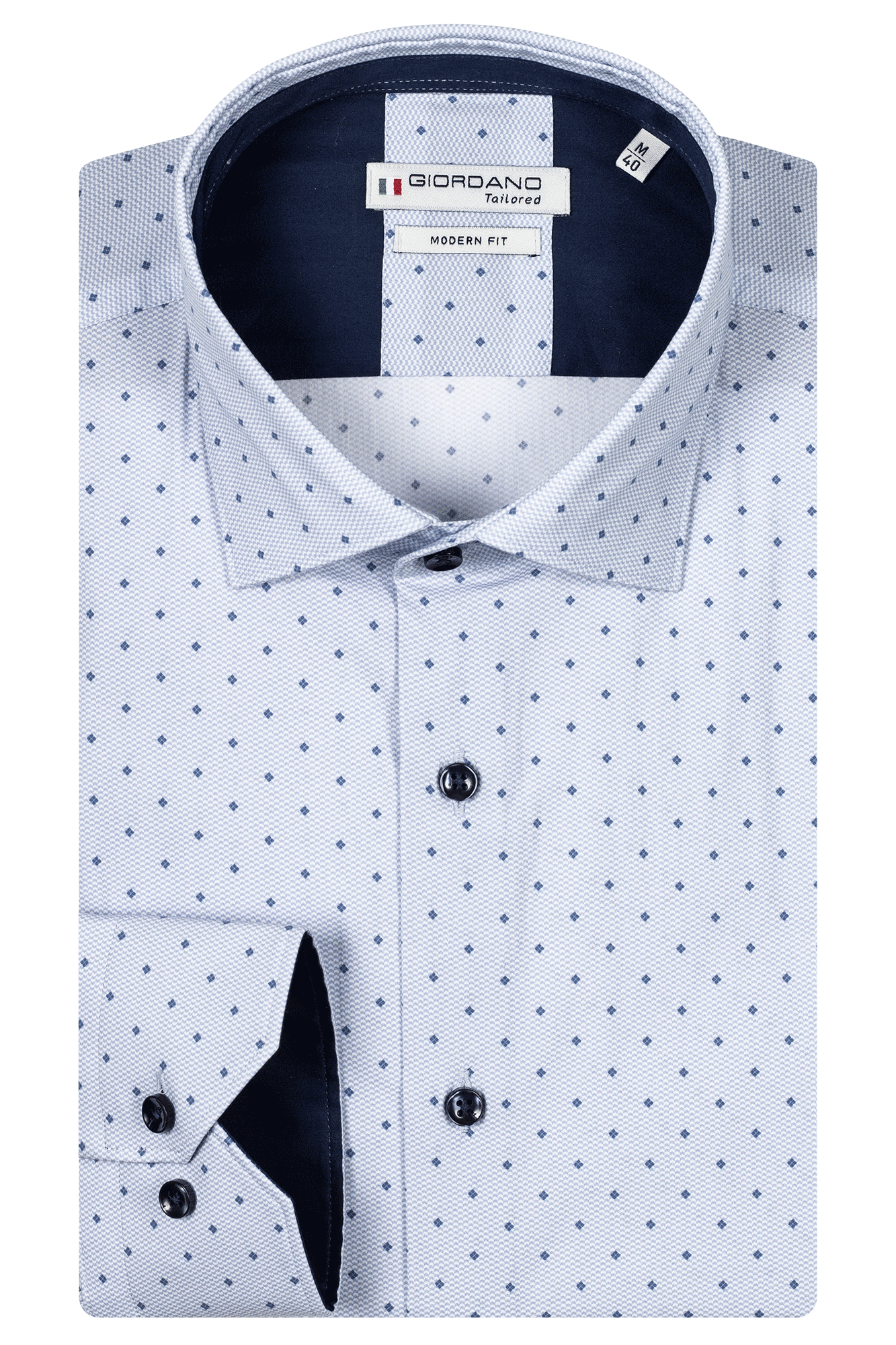 Giordano Subtle Print Light Blue Shirt