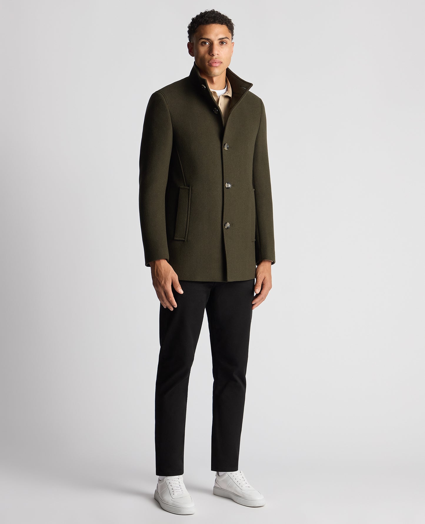Remus Uomo Khaki Tailored Coat