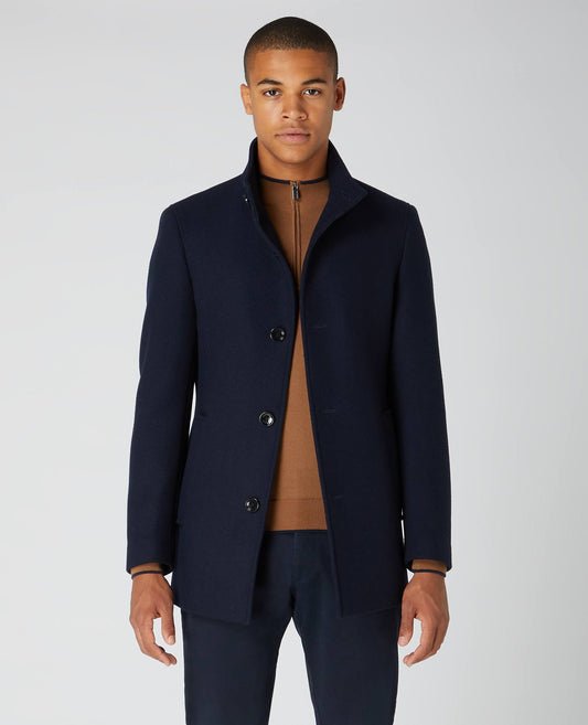 Remus Uomo Navy Tailored Coat