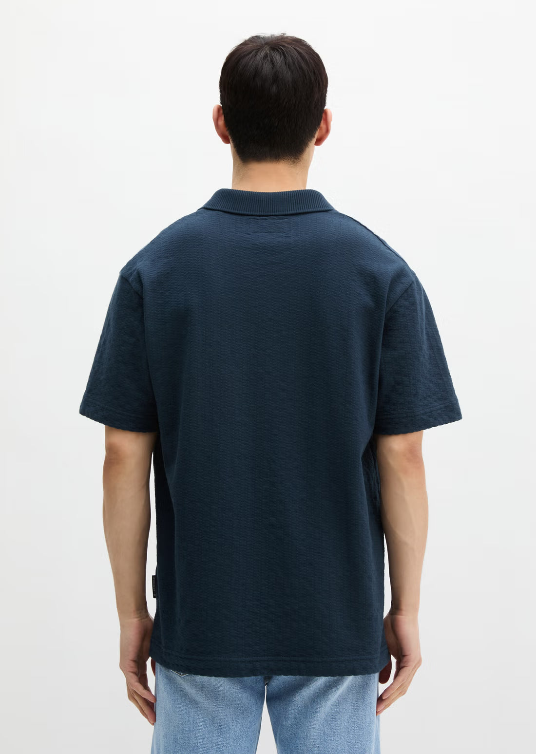 MARC O'POLO Structured REGULAR Open neck polo shirt