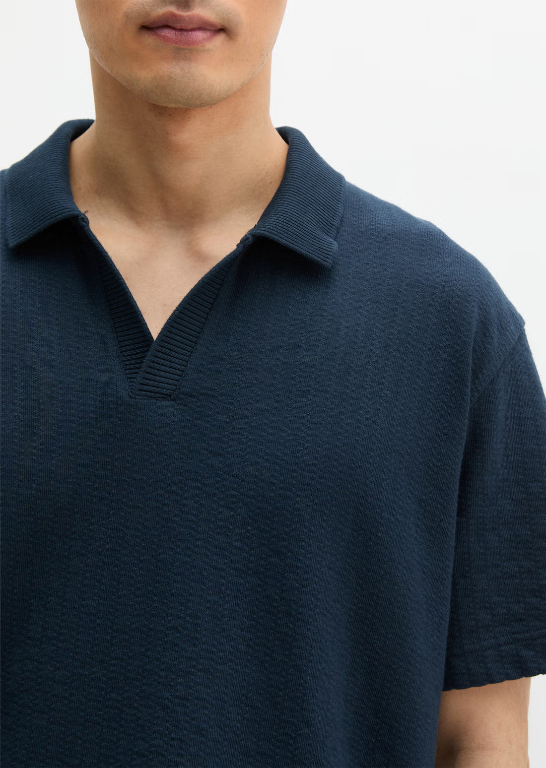 MARC O'POLO Structured REGULAR Open neck polo shirt