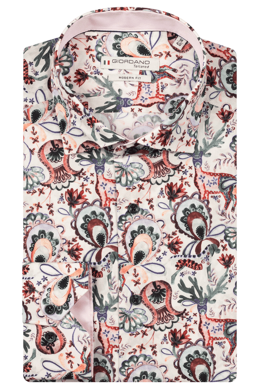 Giordano Red Luxury Paisley Pattern Shirt