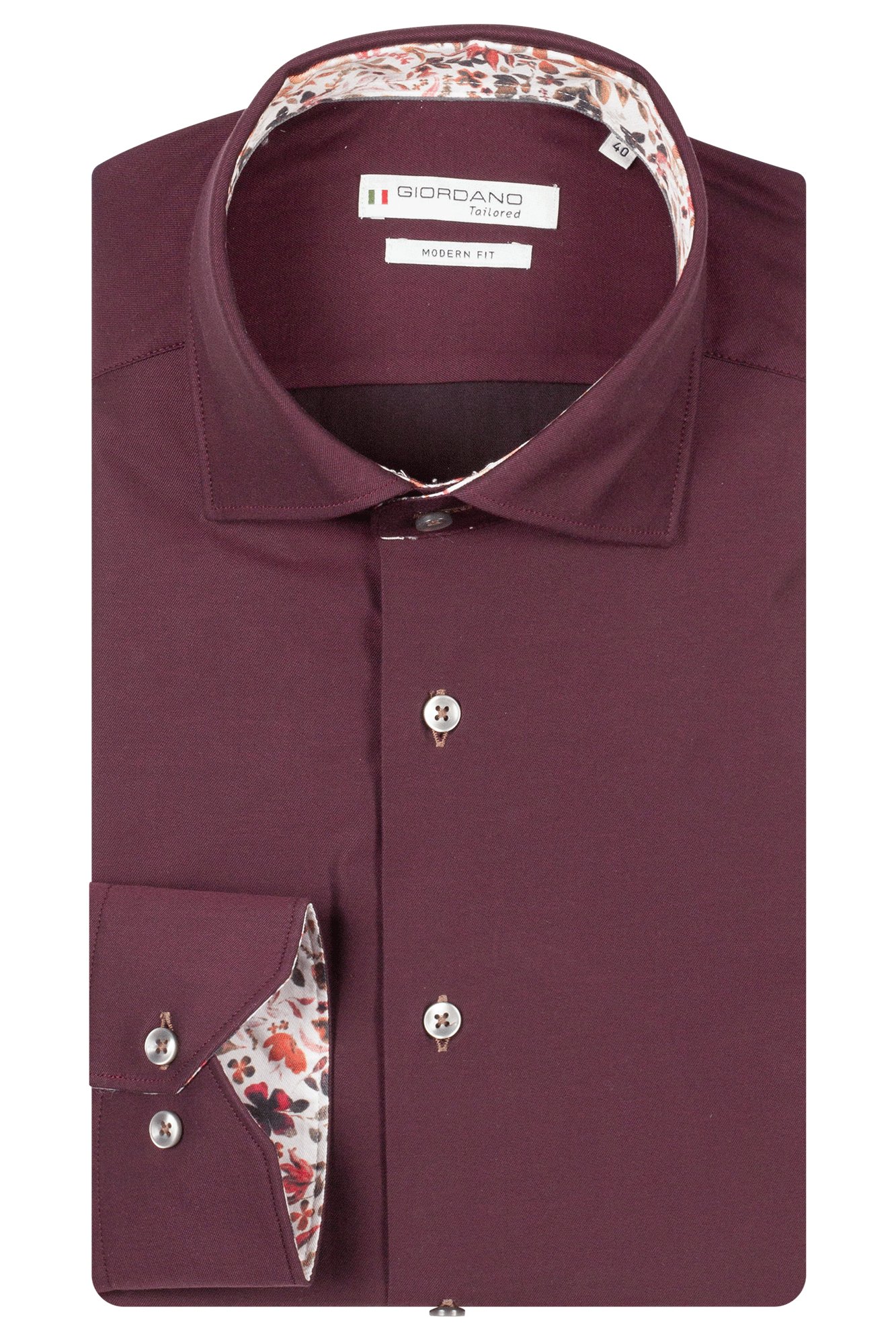 Giordano Deep Red Luxury Cotton Shirt