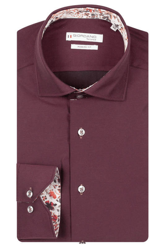 Giordano Deep Red Luxury Cotton Shirt