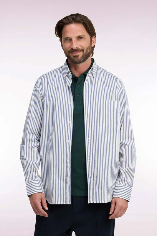 Eden Park Nautilus Isturits Stripe Shirt - White/Navy