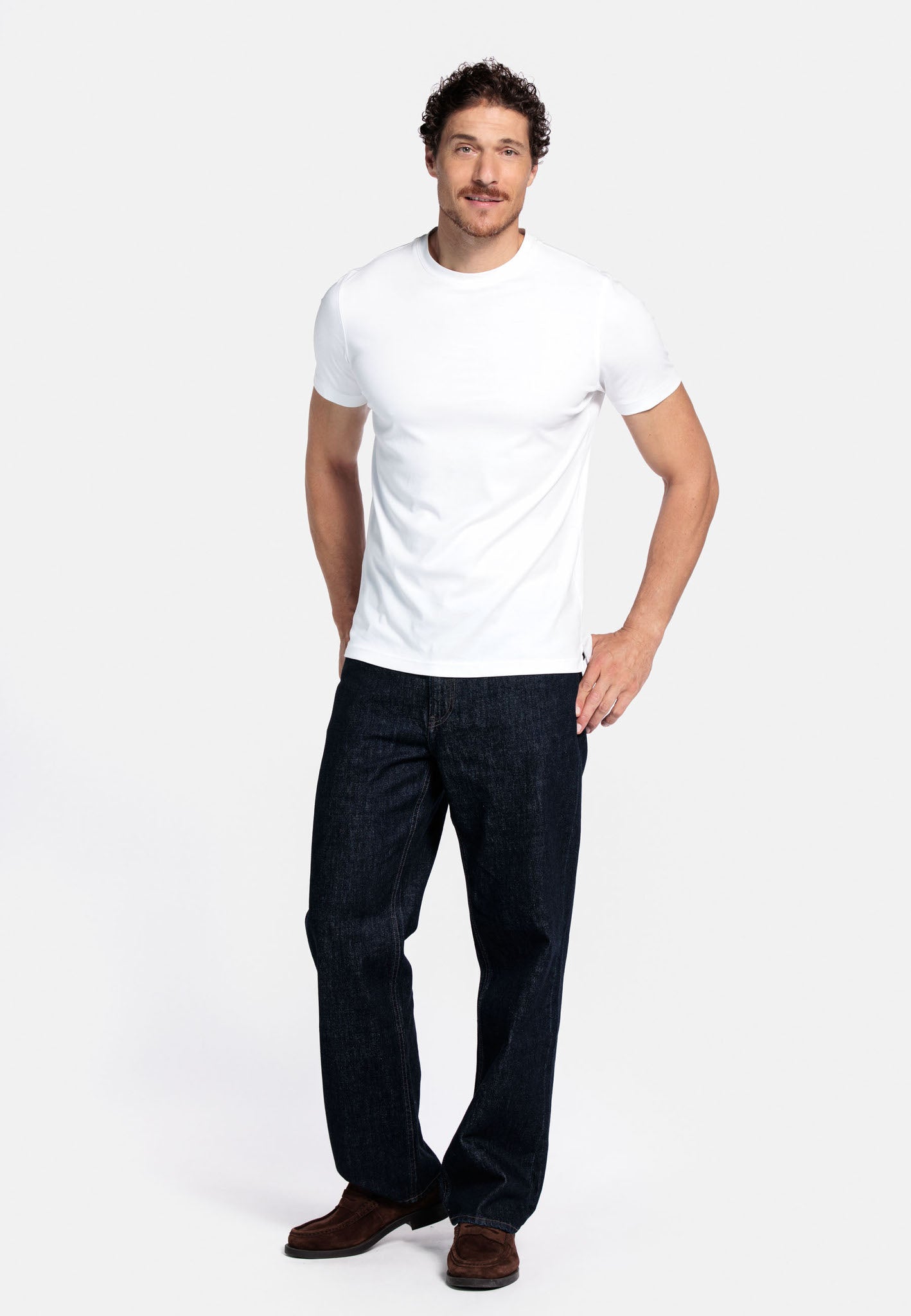 Thomas Maine White Round Neck T-Shirt