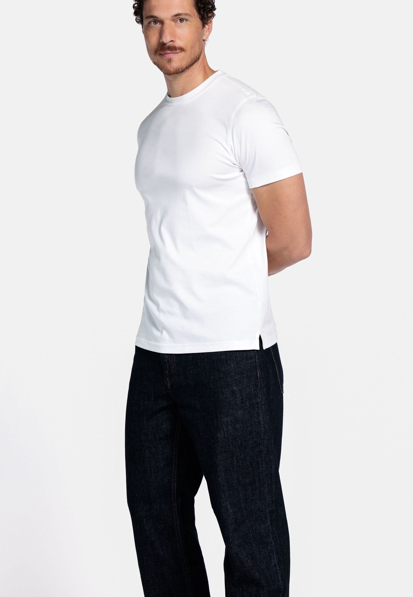 Thomas Maine White Round Neck T-Shirt