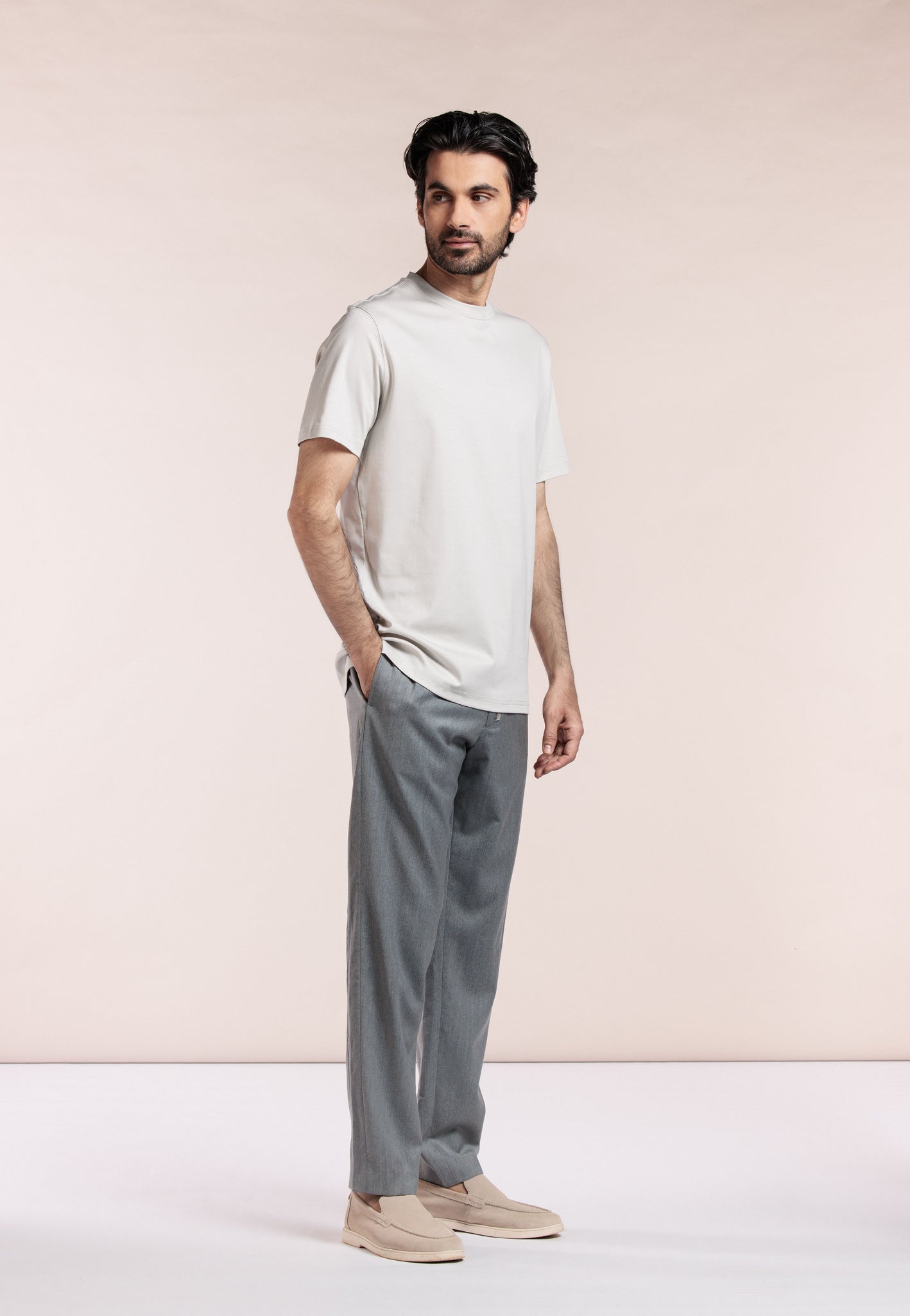 Thomas Maine Sand Round Neck T-Shirt