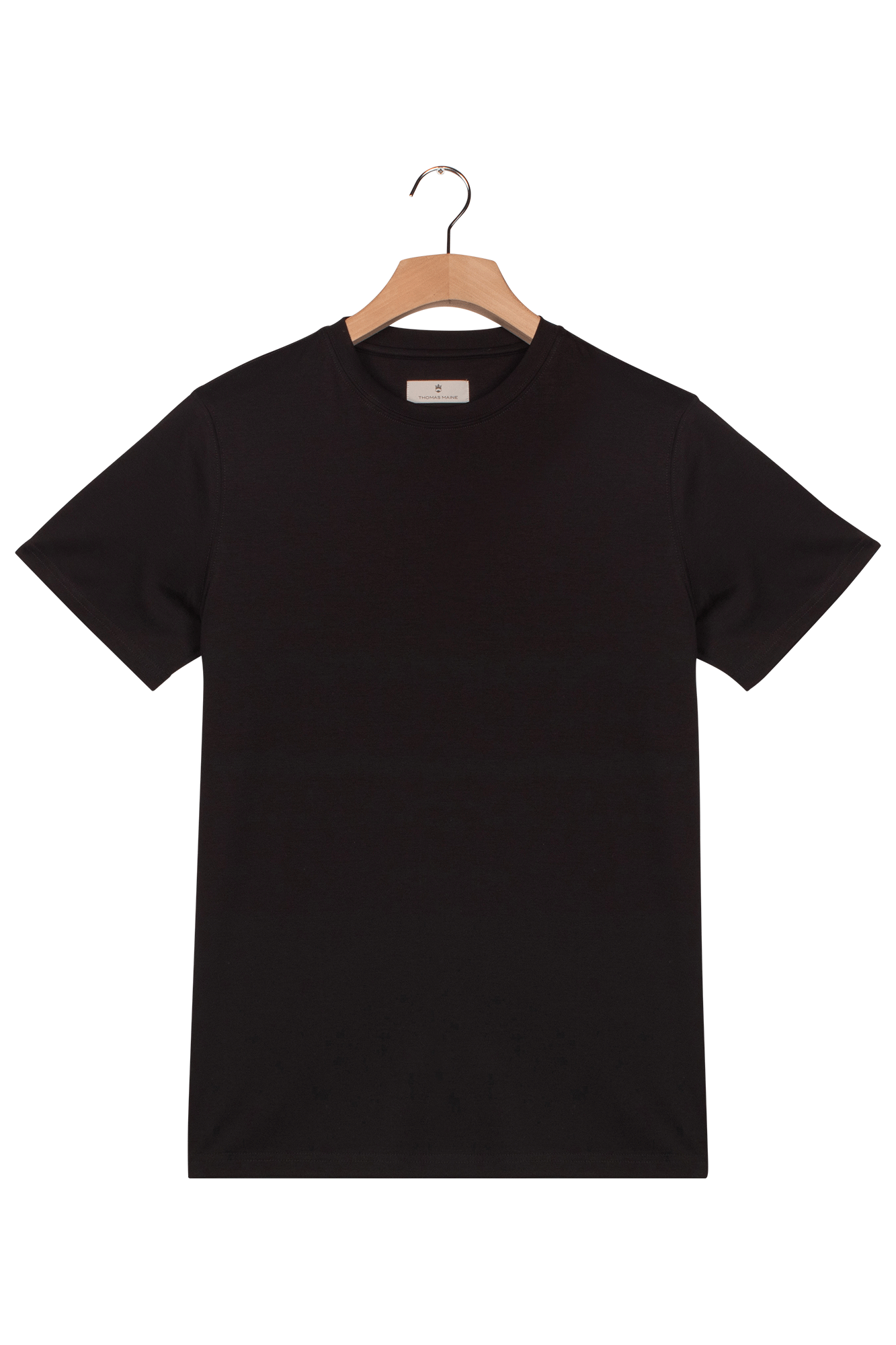 Thomas Maine Black Round Neck T-Shirt