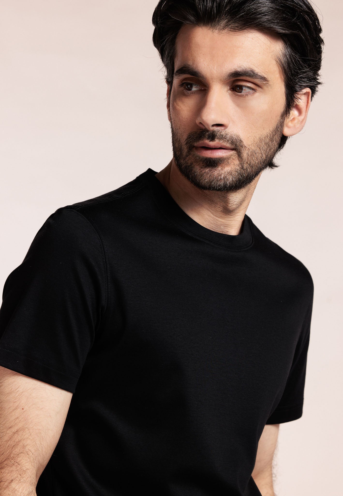 Thomas Maine Black Round Neck T-Shirt