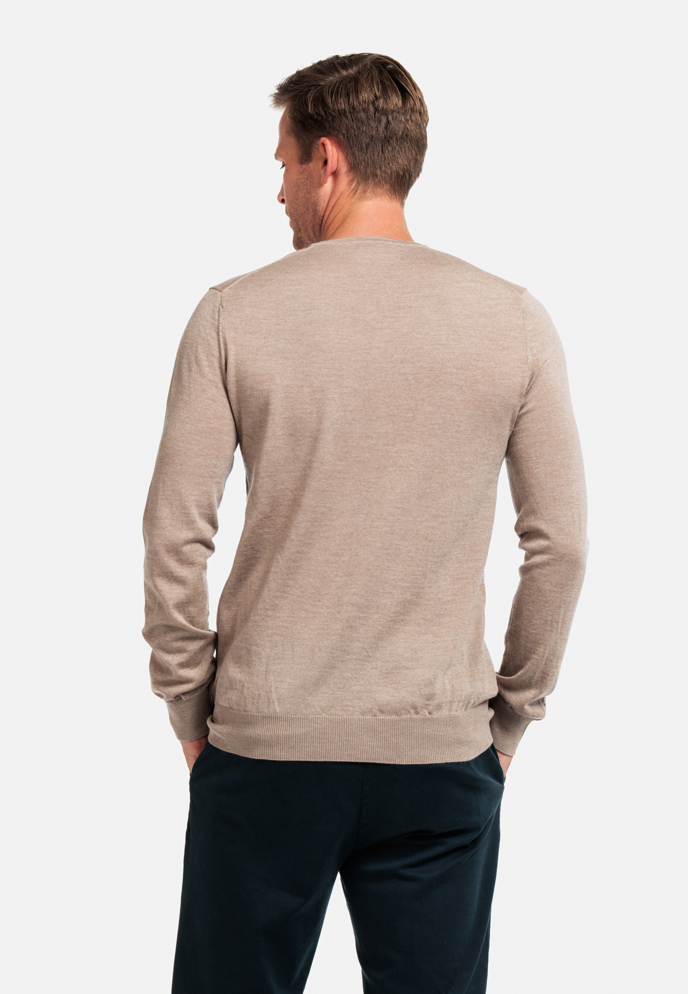 Thomas Maine Beige Merino Wool Jumper