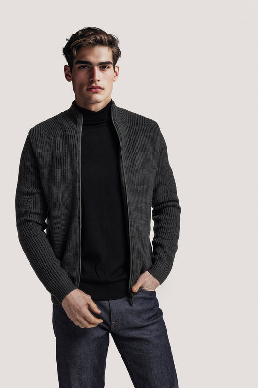 Baileys Black Roll Neck Merino Wool Jumper